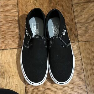 Vans Black Slip-On Sneakers with Canvas Upper